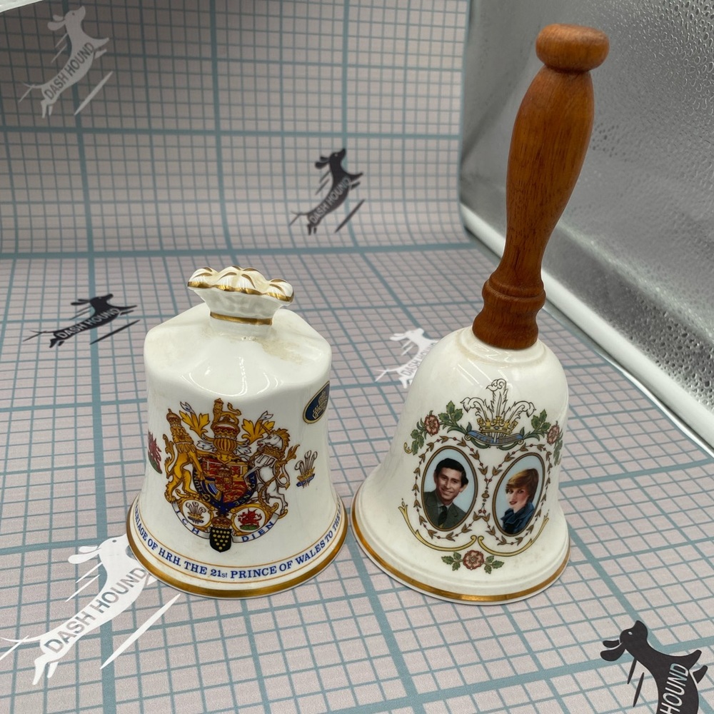 Vintage Lady Diana and Prince Charles Commemorative Wedding Bell